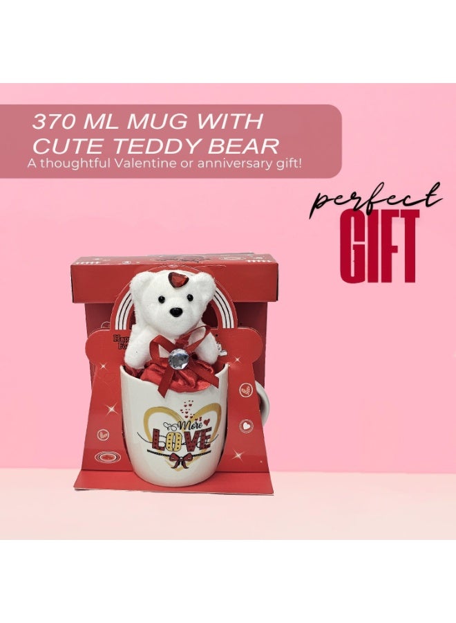 المنزل الذكي طقم هدايا عيد الحب من هوم سمارت - كوب سعة 370 مل مع دمية دب، هدية مثالية للأصدقاء أو الزوجة أو الزوج، مناسبة لعيد الحب والذكرى السنوية وأعياد الميلاد. - Image 4